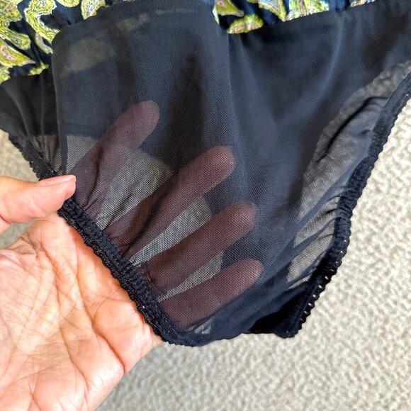 Free People Intimately Bodysuit Sundown Paisley Long Sleeve Green Blue Oversized - Picture 13 of 14